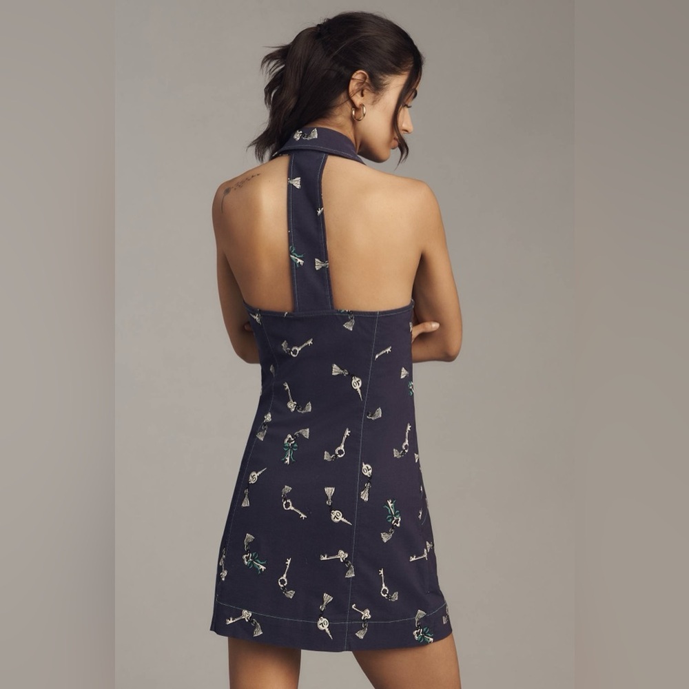 NWT - Maeve The Amelia Collared Mini Dress in Navy / Marine - Size XS - Picture 3 of 7